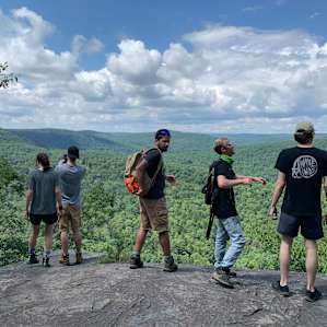 The vista from the top of the Jensen's Ledges trail (with the river that's right below out of frame)