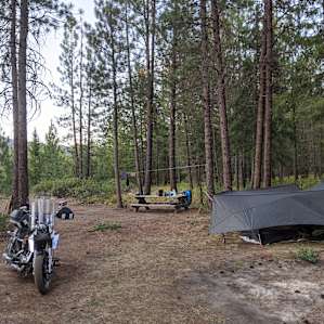 Plenty of space for vehicle, tent and table.