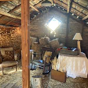 Inside hay loft