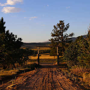 the entrance during sunrise