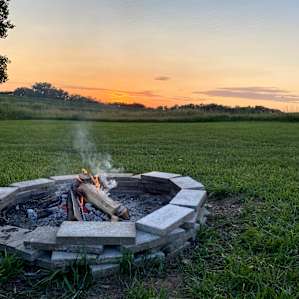 Fire pit at sunset