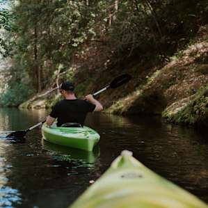 Blissfully floating down the river.