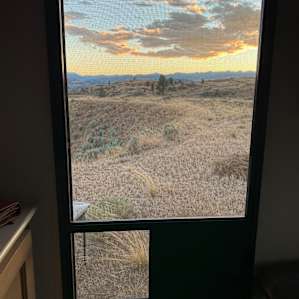 View from inside our trailer