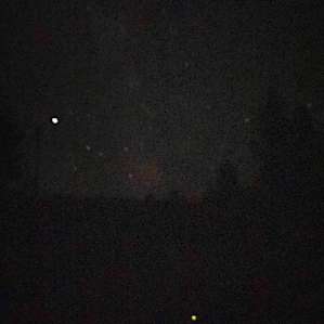 Night time view of Jupiter and the Milky Way.