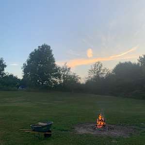 Fire pit with wood