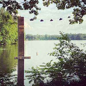 A short walk from the site to the lake for a dip!