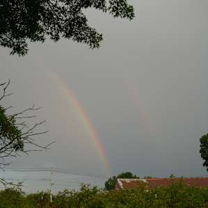 The double rainbow we saw while sitting next to the firepit