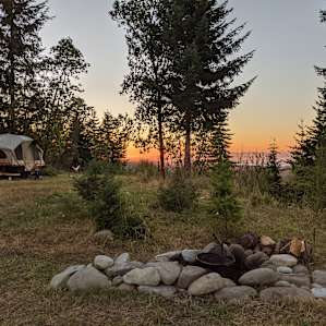 Lots of room to place a tent. Sunsets, Stars, and Sunrises were amazing! Lots of water views, too:).