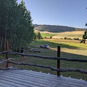 View from large tent platform