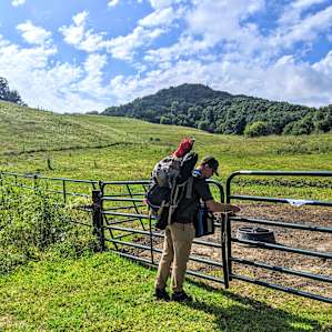 Gate leading to the pasture and campsites.