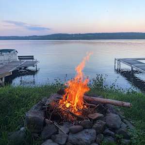 Fire pit by the dock