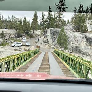 Narrow, bumpy, steep 1 lane road. Drive slowly--some people were driving too fast. Honk gently for blind spots.