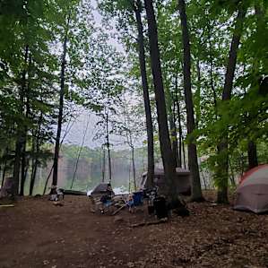 We had enough room for 3 tents, a screen tent, 4 humans and 3 dogs. With plenty of room to spare!