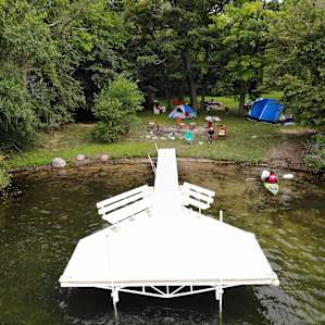 PRIVATE lakefront camping!