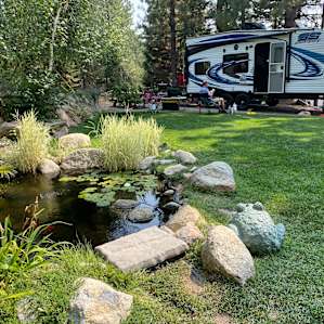 RV Spot in the Forest with a Pond
