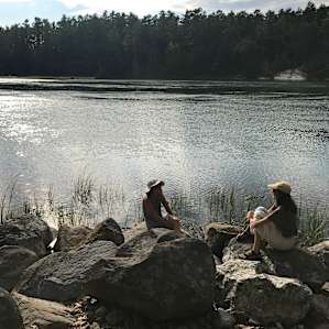 Whaleback Shell Midden State Historic Site is a short drive from the cabin! ^Glidden midden spotted across the river