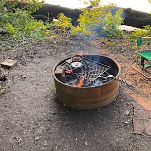 Dinner over the fire (grate available on site)