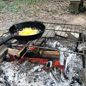 Campsite included the wire “stove top” for your campfire. Robert also graciously provides fire starters if needed.