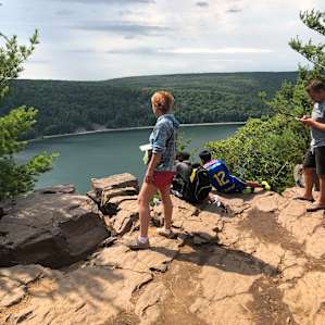 Hiking devils lake after climbing rocks