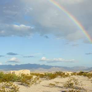 Sometimes it rains in the desert, so be careful and don't forget to keep your rainfly on your tent if you leave.