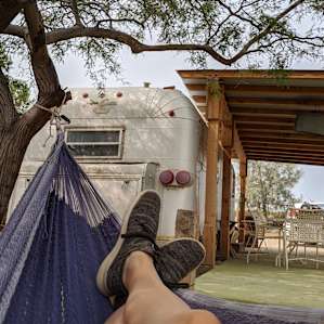 Lounging in the hammock