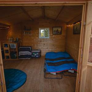 inside cabin 2, with two provided cots