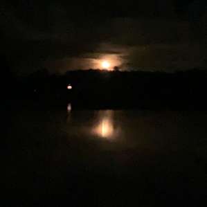 Incredible full moonrise over the river