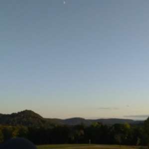 View from site 51 across the valley at dusk