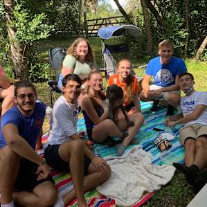 Had our daughter and her friends over to watch the game outdoors and enjoy some food.