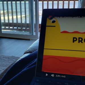 Doing some homework on the couch, watching and listening to the waves, 24/7!!