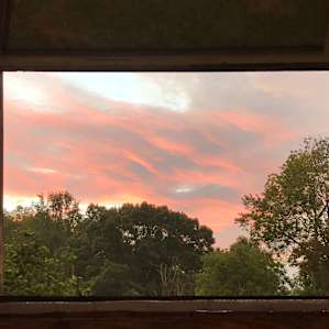 View of sunrise from a cabin window!
