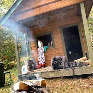 Nice little building that was a surprise and super helpful for keeping things dry/ off the ground!