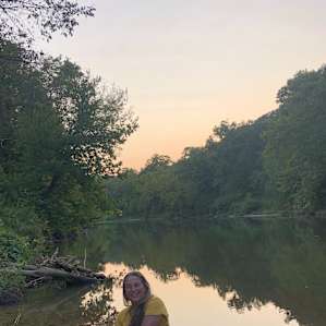 Sitting at the river at Riverdream.