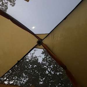 We could see the moon through our tent roof in the early mornings.