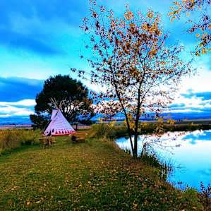 Tipi near a Trout Pond