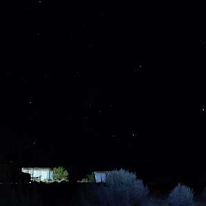 Time Machine Bus under the stars .