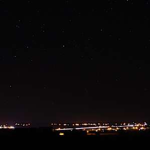 The view from our tent of the town's sparkling lights.