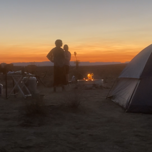 Plenty of space to set up tents, chairs, and a small camping stove