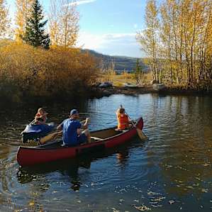 Literally, hours of kayaking and canoeing. My kids pretty much alternated between this and hanging out with goats the whole weekend. :D