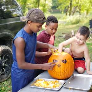 Carving pumpkin