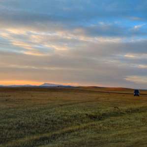 Our camper van was the only man-made thing as far as the eye could see
