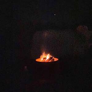 Fire pit in total darkness