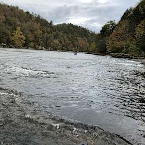 The river has good flow and can be seen in this photo even though the levels were low.