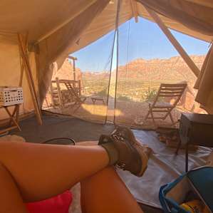 Inside the tent