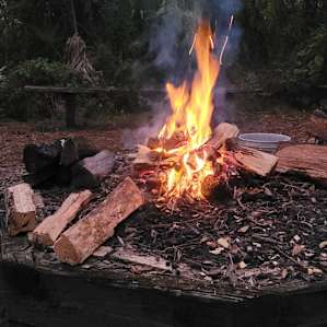Fire circle. Wood available. Very helpful and useful