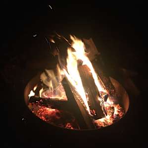 Warm fire on a cold night