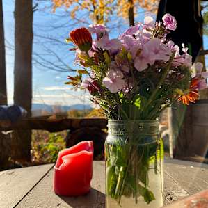 Flowers at the site on arrival