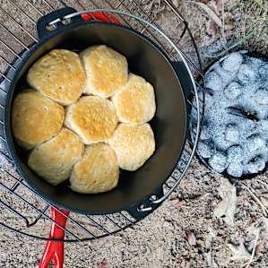 Dutch oven biscuits.