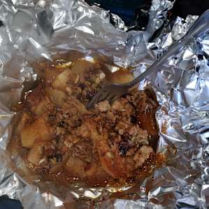 Camp fire apple crisp