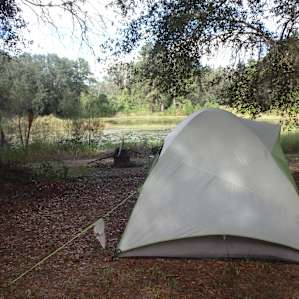 The lake beyond our tent - frogs singing their little hearts out!